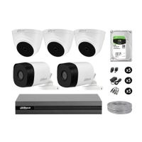 Cámaras Seguridad Dahua Kit 5 Hd 720p Disco 2tb Completo