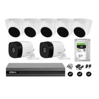 Cámaras Seguridad Dahua Kit 7 Hd 720p Disco 1tb Hdmi