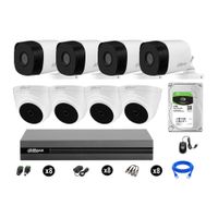Cámaras Seguridad Dahua Kit 8 Hd 720p Disco 1tb Hdmi