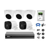 Cámaras Seguridad Dahua Kit 5 Full Hd 1080p Disco 2tb Hdmi