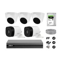 Cámaras Seguridad Dahua Kit 5 Full Hd 1080p Disco 1tb Completo