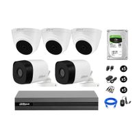 Cámaras Seguridad Dahua Kit 5 Hd 720p Disco 2tb Hdmi