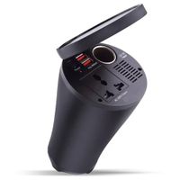 Inversor de Corriente para Auto Portavasos 12v a 220v 2 USB 4.8A 150w