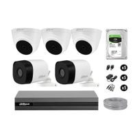 Cámaras Seguridad Dahua Kit 5 Hd 720p Disco 1tb Completo