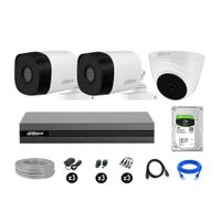 Cámaras Seguridad Dahua Kit 3 Full Hd 1080p Disco 1tb Completo