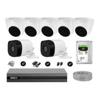Cámaras Seguridad Dahua Kit 7 Hd 720p Disco 2tb Completo