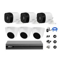 Cámaras Seguridad Dahua Kit 6 Full Hd 1080p Cable Hdmi Oferta
