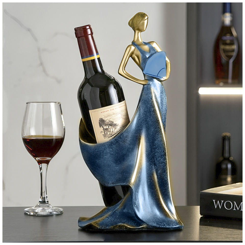 Organizador Adorno Soporte de Botellas Porta Vino Azul AC1