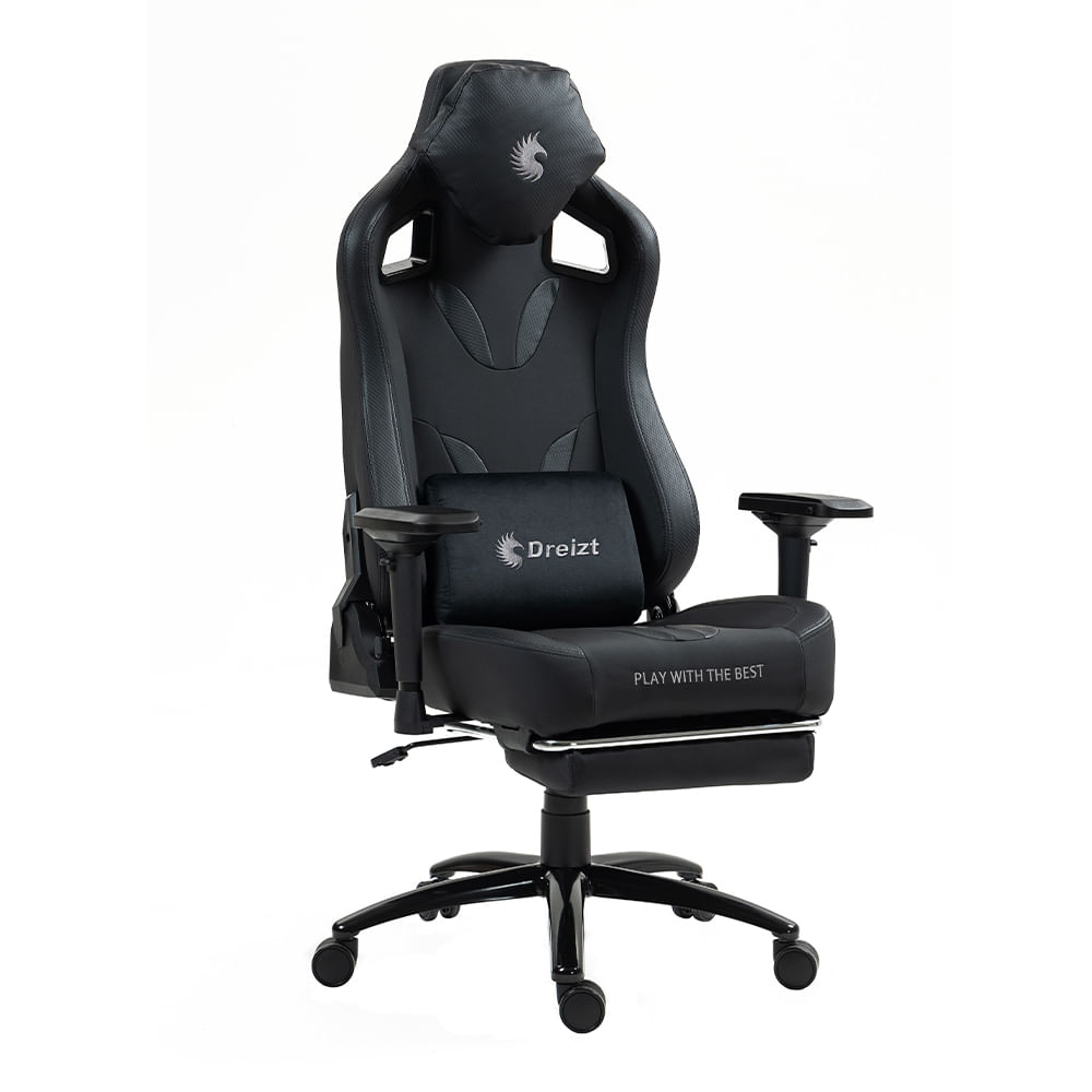 Silla Gamer Dreizt Thunder Series Negro Premium Reclinable Con Posapies Gas Lift Clase 4