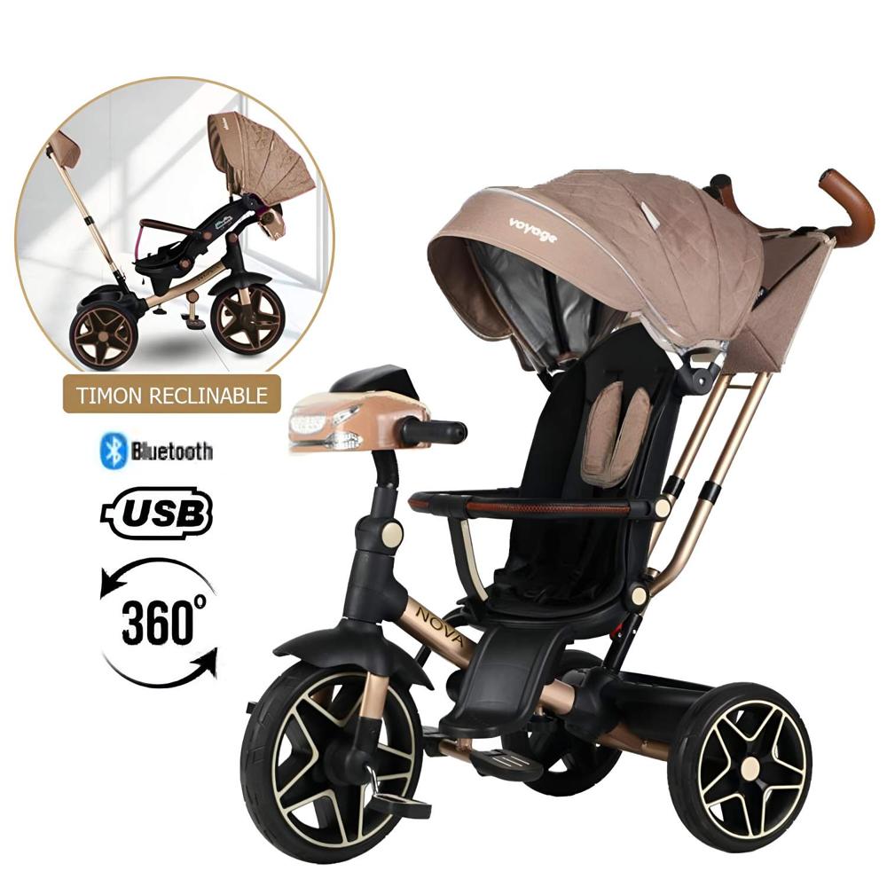 Triciclo NOVA Giratorio 360° USB Bluetooth Tela UV coffe1