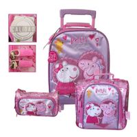 Pack Escolar A4 Maleta Lonchera Cartuchera  Peppa Pig y Susy Sheep