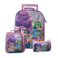 Pack Escolar A4 Maleta Lonchera Cartuchera  Bluey y Bingo