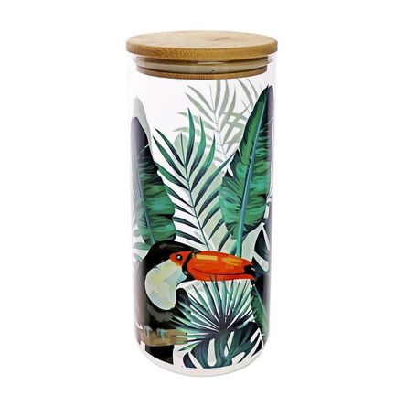 Canister de vidrio Tucán Bambu 1300ml Top Chef Orange
