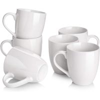 Tazas Blancas y Elegantes de Porcelana Pack X6 para Café, té y más