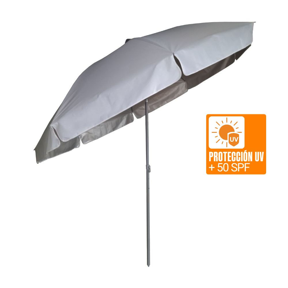 Sombrilla Playera Orange UV 50+ 250cm Gris con Ventilación Sombrilla Playera Orange UV 50+ 250cm Gris con Ventilación