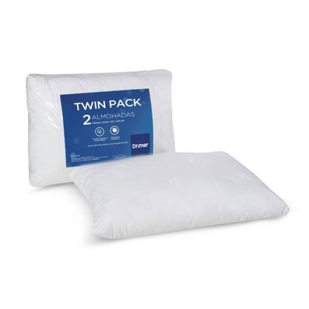 Almohada Twin Pack Antiacaros Std 65x50cm Drimer Almohada Twin Pack Antiacaros Std 65x50cm Drimer