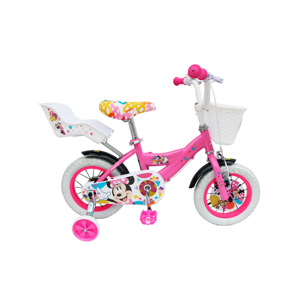 Bicicleta Monark Para Niño Aro 12 Minnie Party Rosado