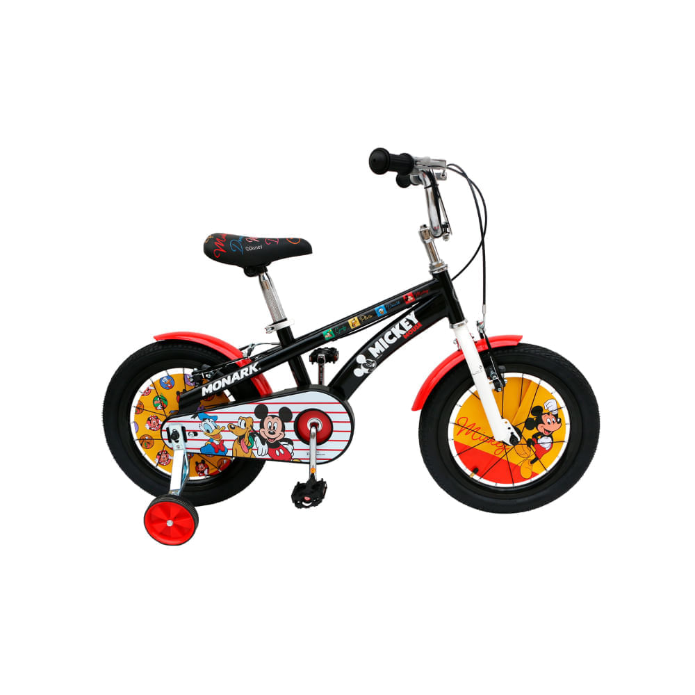 Bicicleta Monark Para Niño Aro 16 Mickey Happy Negro/Blanco