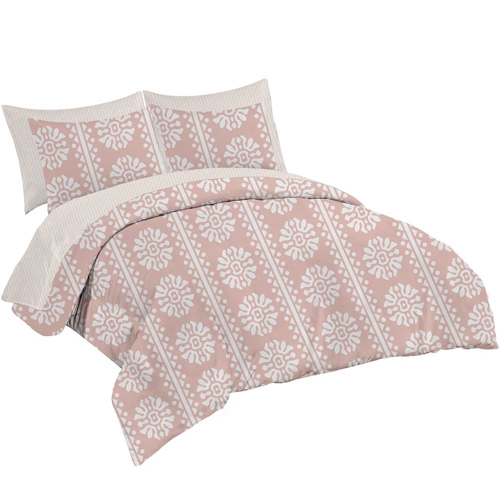 Set Edredón OI25 Micro Print Flor Geo Queen