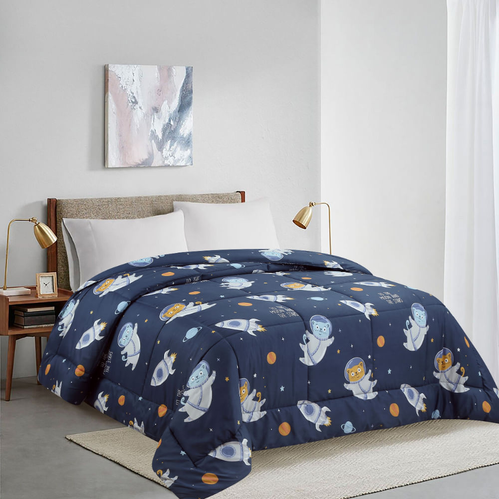 Edredón OI25 Micro Promo Gato Space 1.5 Plazas