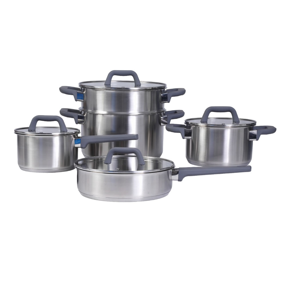Juego de Ollas 9 piezas  Acero inoxidable Oster Beauford