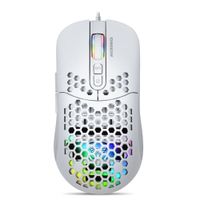 Mouse Gamer Alambrico Micronics Warrior MIC GM827W RGB DPI 7200 Color Blanco