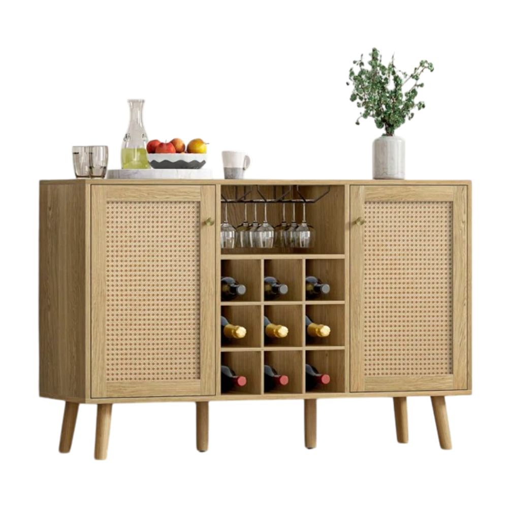 Mueble Aparador Bar con Ratan Faustho Duna Muebles Bonno
