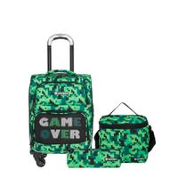 Pack Mochila Con Ruedas + Lonchera + Cartuchera Xtrem Speedy  Verde
