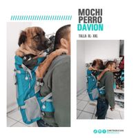 MOCHILA TRANSPORTADORA PERRO HASTA 24 KG DAVION CARITAS SUCIAS  TALLA XL NEGRO