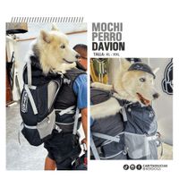 MOCHILA TRANSPORTADORA PERRO HASTA 24 KG DAVION CARITAS SUCIAS  TALLA XL NEGRO