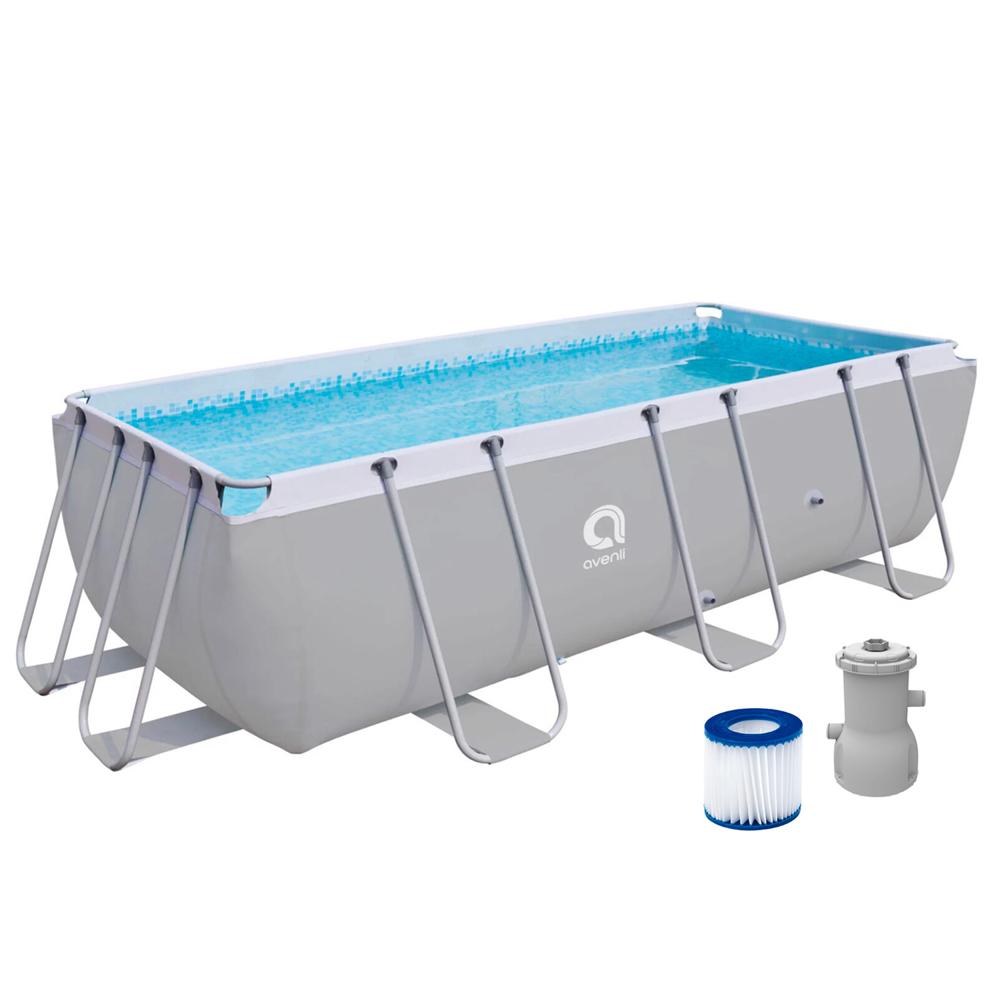 Piscina con Filtro 8870 L Gris 122x400x207 cm Gris