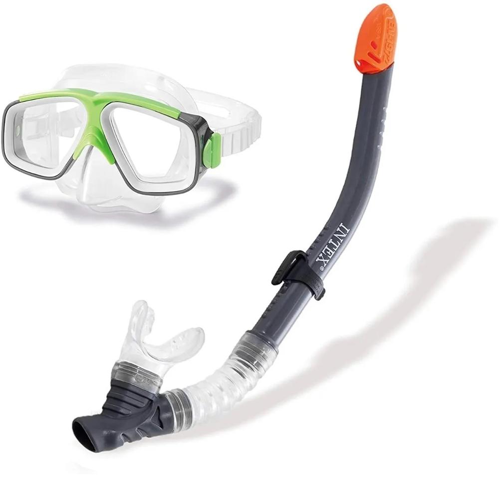 Buceo Piscina Mar Gafas y Snorkel Intex Verde