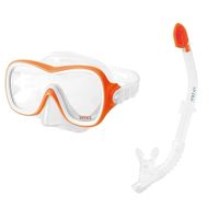 Buceo Piscina Mar Gafas y Snorkel Intex Naranja
