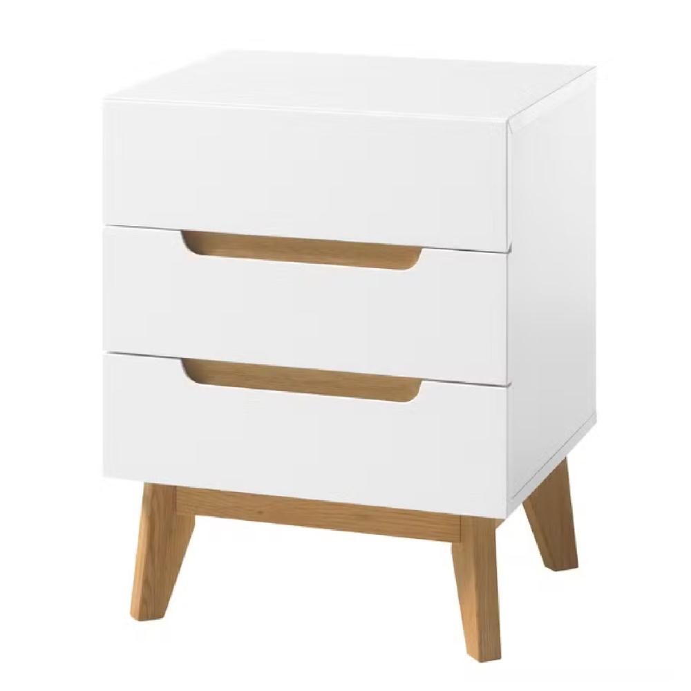Velador Vintage Mapi 3 Cajones Blanco R&R MUEBLES