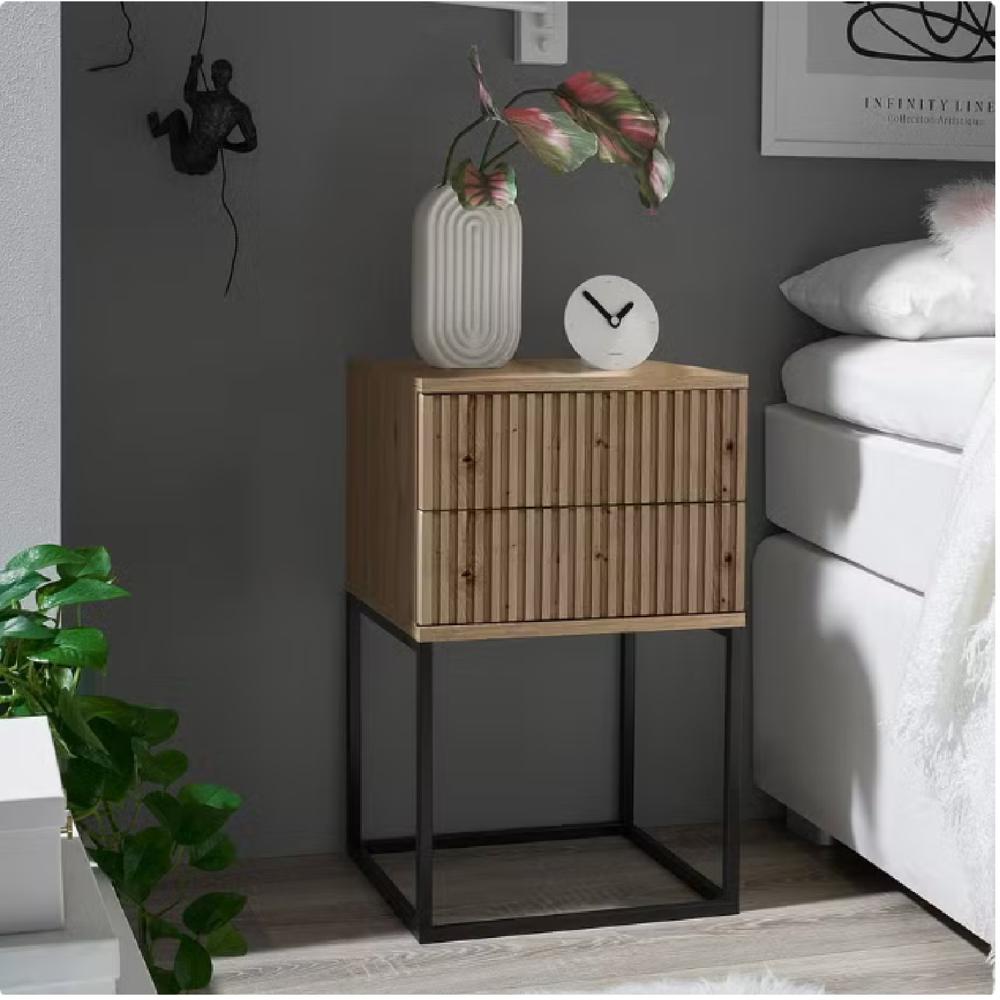 Velador Moderno Prado Duna 2 Cajones R&R MUEBLES