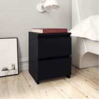 Velador Moderno Cori 2 Cajones Negro R&R MUEBLES