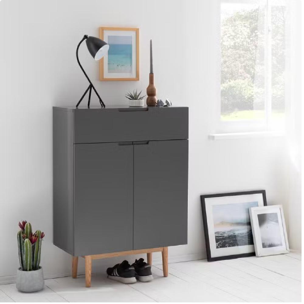 Zapatera Moderna Norma Negro R&R MUEBLES