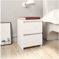 Velador Moderno Cori 2 Cajones Blanco R&R MUEBLES