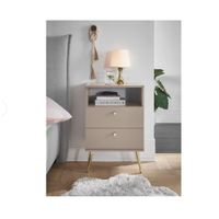 Velador Mesa de Noche Moderno Paulina Beige R&R MUEBLES
