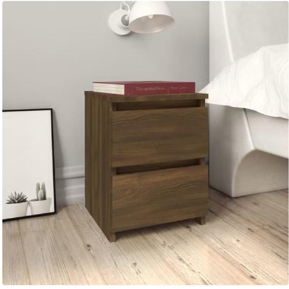 Velador Moderno Cori 2 Cajones Marrón R&R MUEBLES