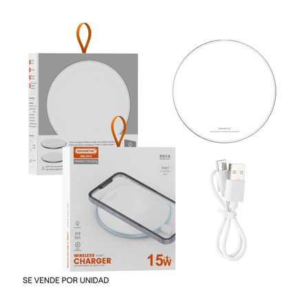 Cargador Inalámbrico Somostel 15W Blanco Cargador Inalámbrico Somostel 15W Blanco
