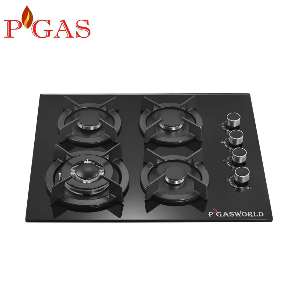 Cocina Empotrable  P'Gas 4 Quemadores Vidrio Templado 60cm