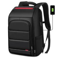 Mochila Con Bolsillo Anti Derrame Portalaptop 15.6  Usb Tsa Apertura 180 Negro
