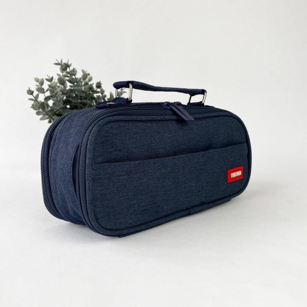 Portatodo Triple Big Safta - Estuche Escolar Infantil Con 3 Compartimentos, Resistente, Color Negro, 21.5x8x10 Cm