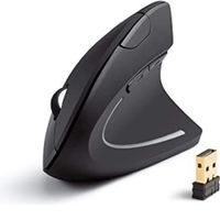 Mouse Óptico Ergonómico Vertical e Inalámbrico con 6 Botones y en Color Negro