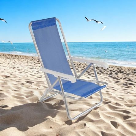 Silla de Playa Reclinable Aluminio Mor Azul Silla de Playa Reclinable Aluminio Mor Azul