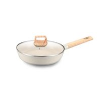 Sarten 28 cm Aluminio Antiadherente Cubierta En Marmol Con Tapa Vidrio