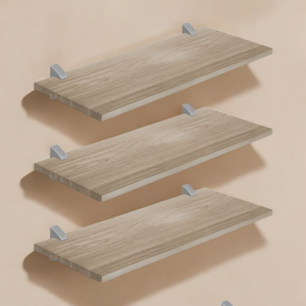 Kit de repisas 3x2 Rectangular 1.5x60cm Roble con soporte Prat-K Kit de repisas 3x2 Rectangular 1.5x60cm Roble con soporte Prat-K