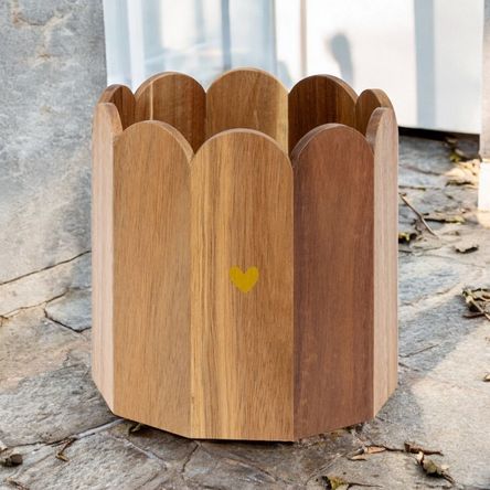 Porta Maceta Pétalo Madera Acacia 18x18cm Atmosphera Porta Maceta Pétalo Madera Acacia 18x18cm Atmosphera