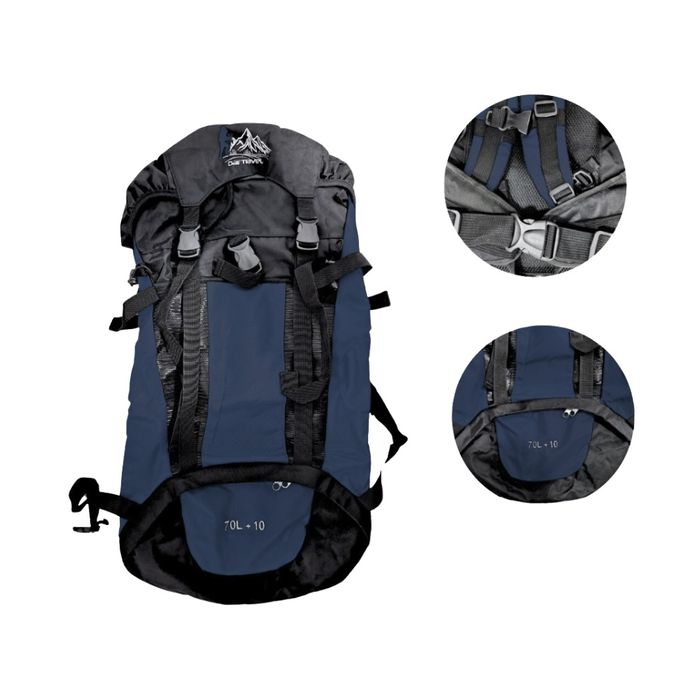 Mochila Campera Impermeable 70+10L Azul Marino Promart